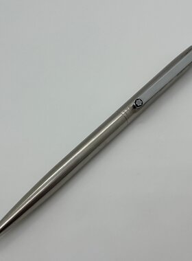 二手品相MONTBLANC万宝龙NOBLESSE贵族不锈钢按压出芯圆珠笔