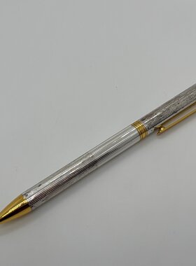 氧化特价90年代日本MIKIMOTO御木本镀银旋转出芯圆珠笔
