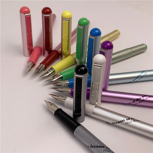 绝版老款80年代PILOT百乐birdie超轻铝杆袖珍11.5cm口袋钢笔F钢尖