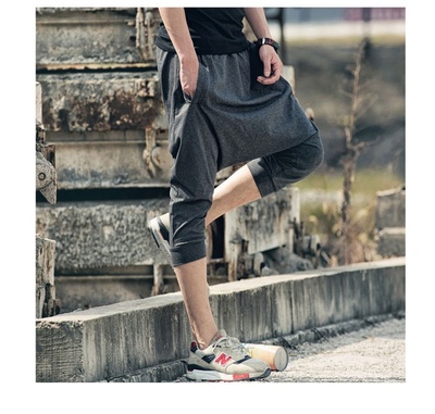 夏季嘻哈小脚针织七分裤