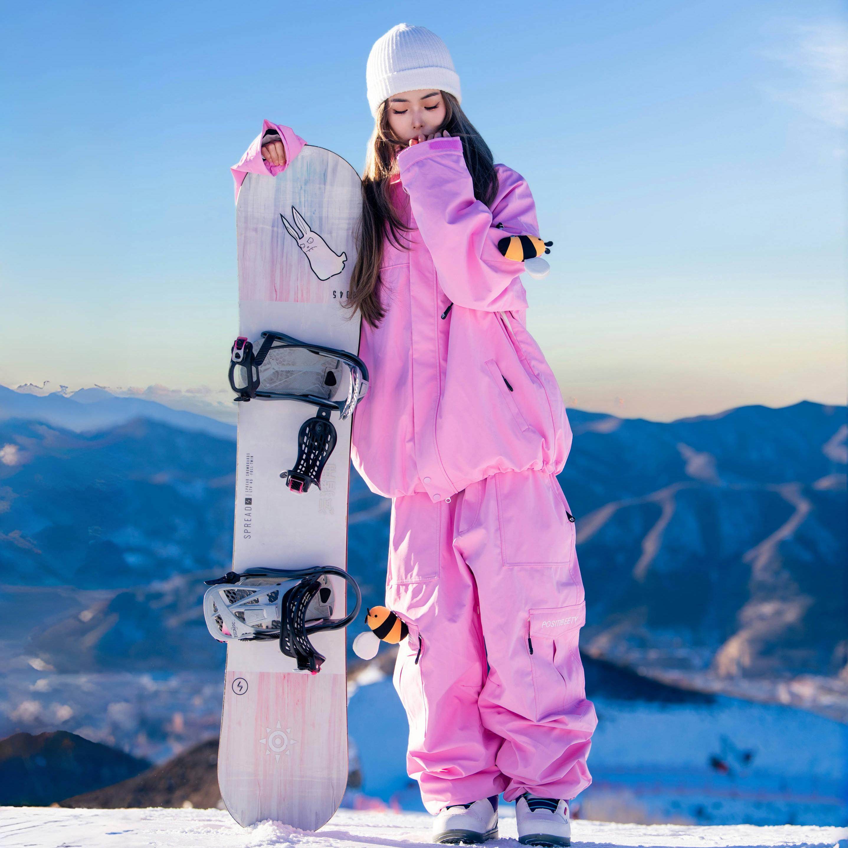 李浩菲同款小蜜蜂滑雪服套装防水