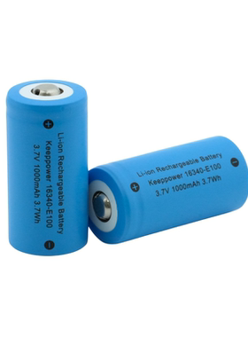 keeppower高容量16340-E100 3.6V 1000mAh迷你手电激光笔充电电池