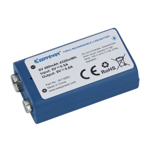 KEEPPOWER 9V 方块可充电锂电池 大容量 480Mah 万用表专用