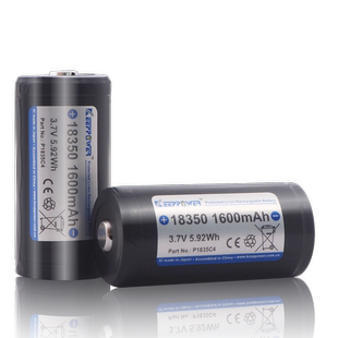 keeppower新上市高容量P1835C4 18350手电筒电池 1600mAh加保护板