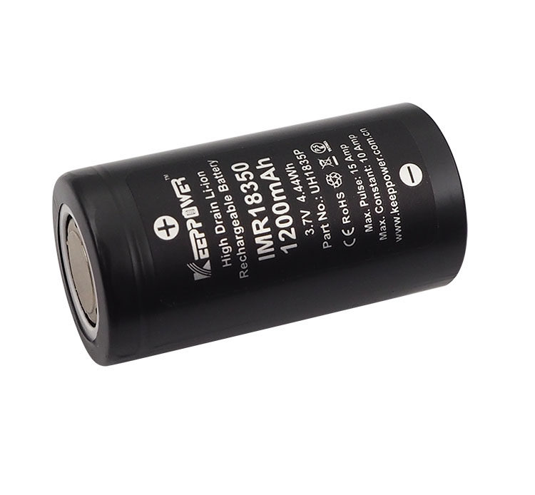 可10A放电 Keeppower IMR 18350锂电池 3.7V 1200mAh小蚁云台电池
