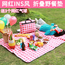 Promotion Oxford cloth picnic mat net red grid grass mat outdoor beach camping mat large waterproof moisture-proof mat