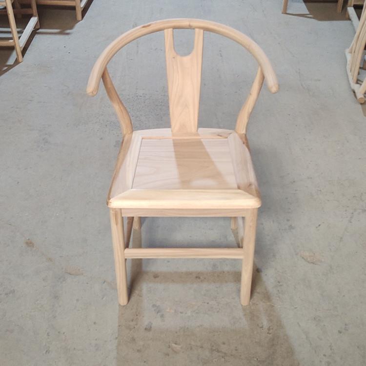 白茬靠背椅餐椅榆木休闲椅月牙椅