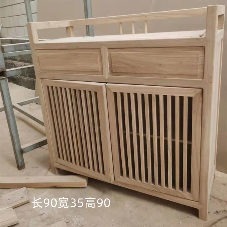 新中式收纳储物餐边茶水柜北榆木