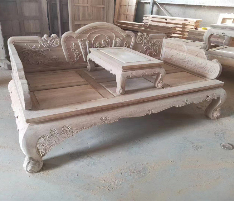 简欧全实木北榆木罗汉床沙发床