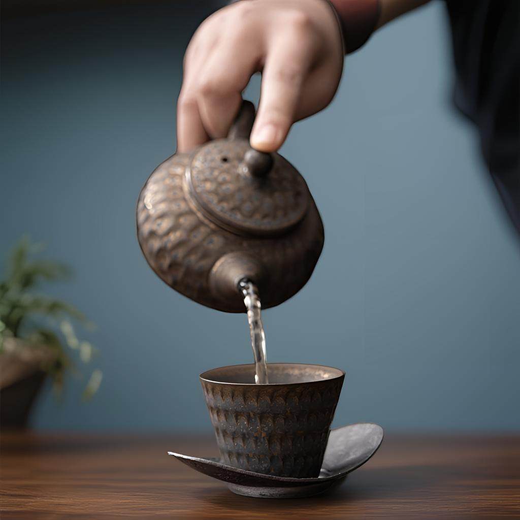 复古陶瓷茶杯日式锤纹单个家用功夫茶具不烫手鎏金釉泡茶杯,餐饮具,茶杯,淘宝优惠券,粉丝福利购,淘宝优惠卷