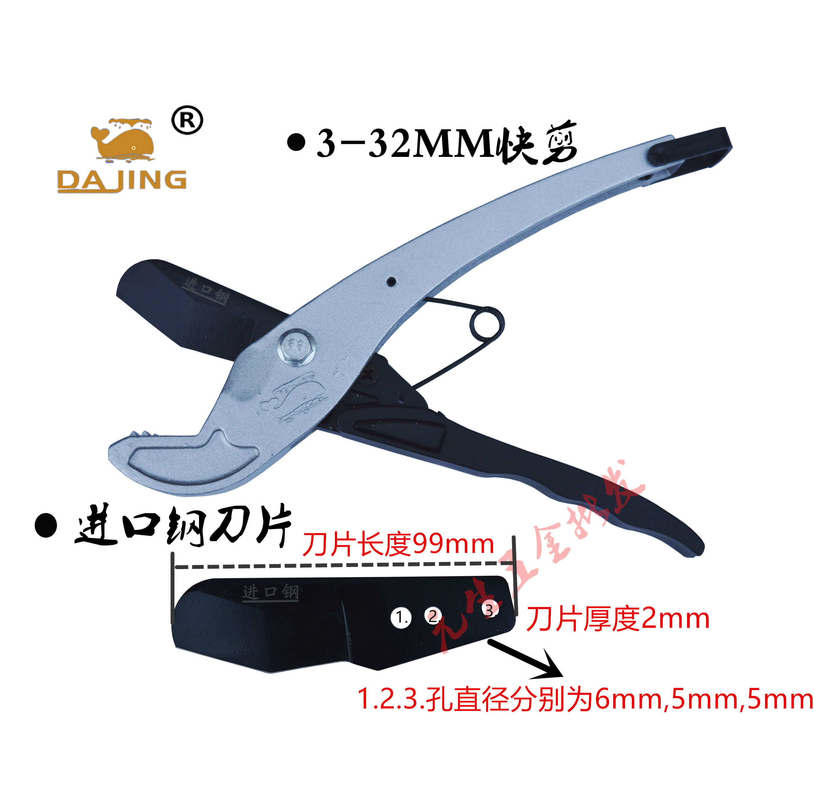 进口钢刀片剪刀快速割刀大鲸管剪图片