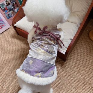 小狗狗衣服秋冬款新年过年喜庆唐装宠物比熊泰迪冬季拜年服