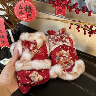 狗狗衣服喜庆新款冬装比熊泰迪雪纳瑞新年小型犬宠物小狗过年衣服