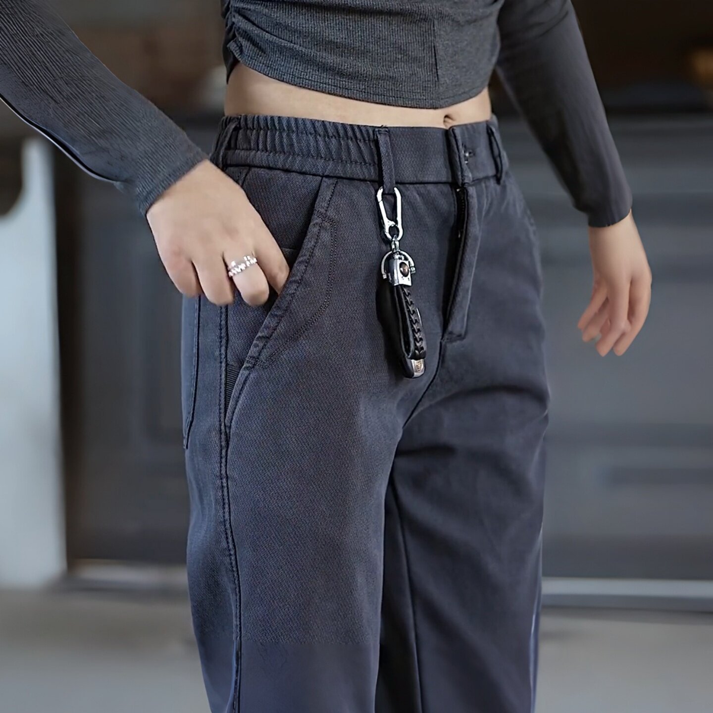 男士休闲裤秋冬款2025新款宽松直筒爸爸装潮牌垂感抗皱高级长裤子