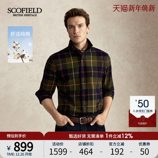格纹衬衫 SCOFIELD男士 商务通勤休闲格子全棉舒适长袖 新款 25年秋季