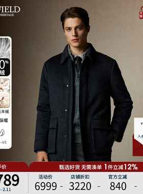 【鹅绒】SCOFIELD男士24年冬季新款廓形毛呢外套商务时尚羽绒服