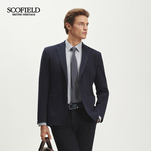 SCOFIELD男装秋冬新品商务绅士两粒扣翻领西装外套男