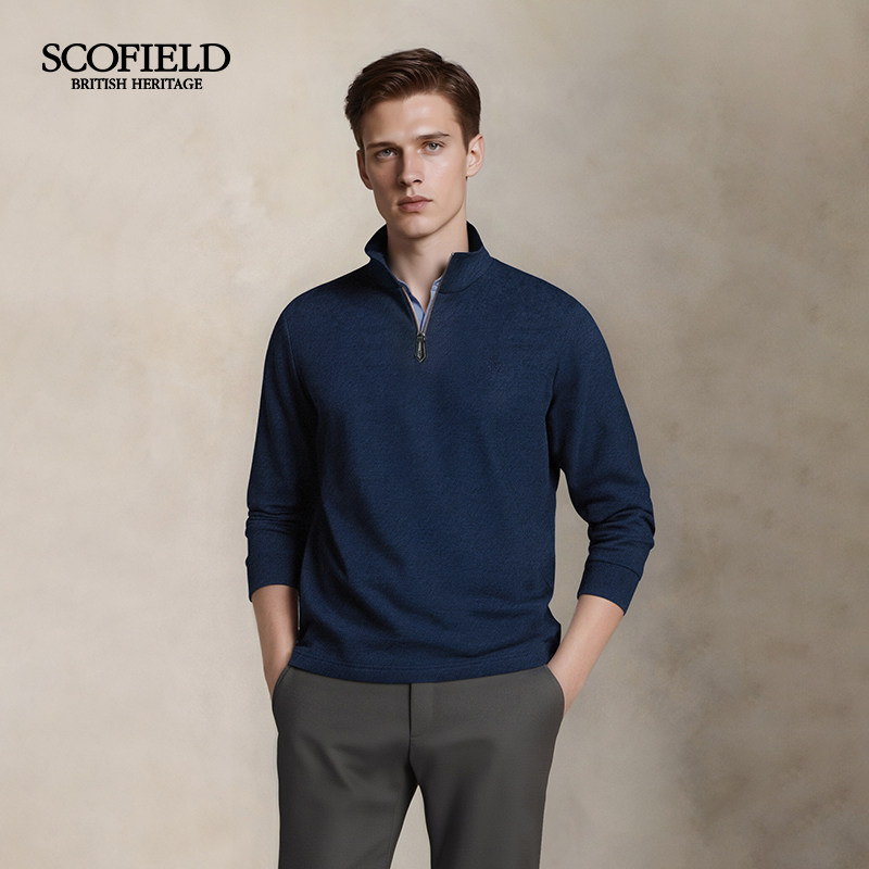 【新疆棉】scofield男装秋冬新品长袖日常通勤打底外穿POLO衫