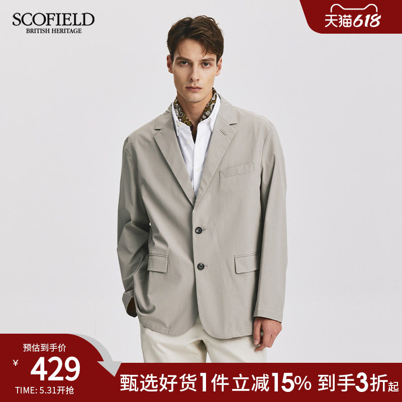 SCOFIELD男士24秋季新款商务休闲舒适两粒单排扣西服外套