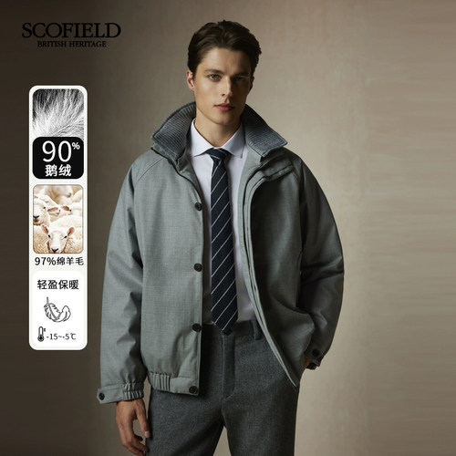 SCOFIELD【90鹅绒】SCOFIELD男装冬季新款老钱风短