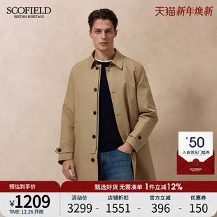 可拆卸 英伦复古通勤外套中长款 SCOFIELD男装 新款 风衣 24年春季