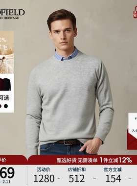 【100%绵羊毛】SCOFIELD男装25年秋冬新品通勤保暖套头针织毛衣男