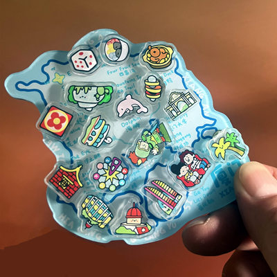 厦门鼓浪屿厦大地图亚克力冰箱贴