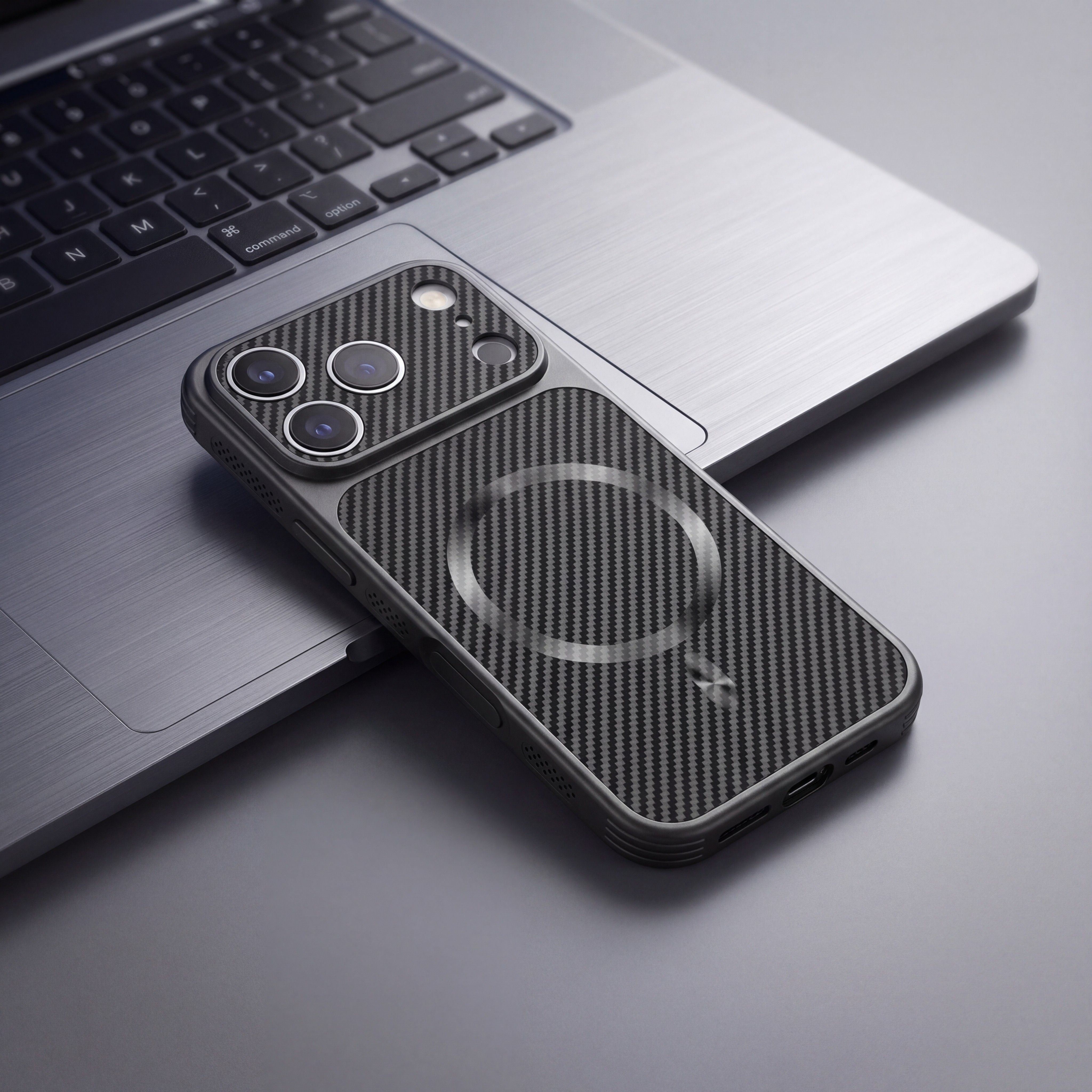 透气散热边框适用iPhone17Promax磁吸手机壳新款苹果16PM秒变17PM碳纤维纹16凯夫拉纹14防摔14全包保护套软边