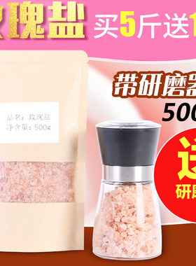 玫瑰盐 海盐 喜马拉雅岩盐 矿物盐 浴盐 粉红盐 沐浴盐 500克送瓶