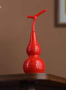 保真朱砂百福葫芦摆件客厅玄关办公室福禄装饰品桌面乔迁新居礼品