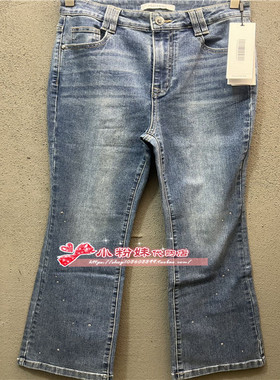 A1HAE3605女装2024秋烫钻喇叭牛仔裤A1HAE360555