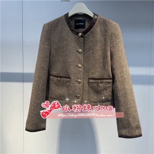 A1BBE3408女装 2024秋PU包边小香风外套A1BBE340877