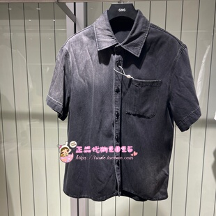GXG男装 专柜正品2026夏新款翻领牛仔短袖衬衫G26XE92010E98-699