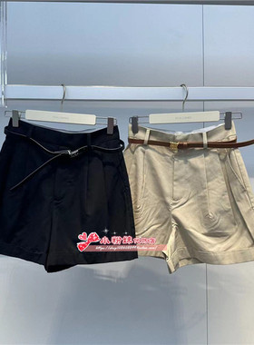 A1GCE2204女装2024夏天丝翻边中短裤A1GCE220489