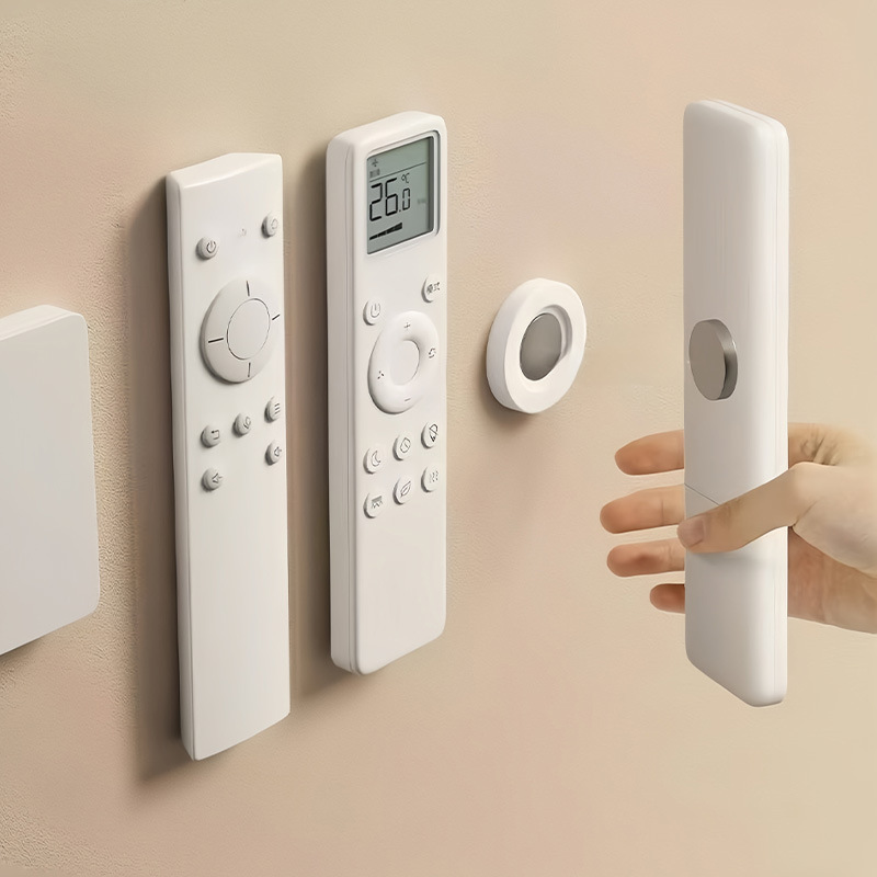 遥控器磁吸贴收纳上墙免打孔壁挂强力磁片插线板固定器子母扣挂钩