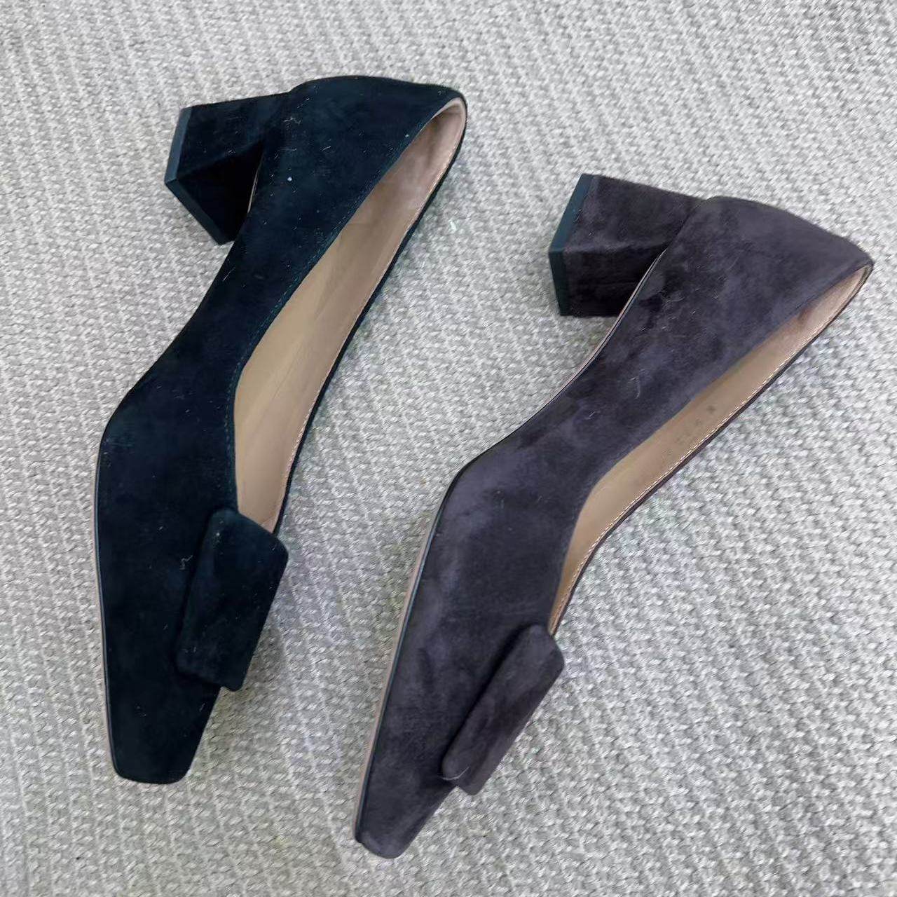 大菠萝防滑鞋底方扣牛磨砂皮内羊皮女鞋子女单鞋高跟鞋尖头女鞋,女鞋,浅口单鞋,淘宝优惠券,粉丝福利购,淘宝优惠卷