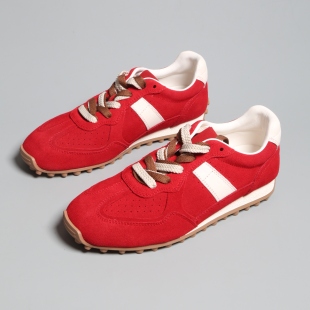 波鞋 巴黎 休闲鞋 底女运动鞋 流行舒服不重系带牛磨砂皮面防滑鞋