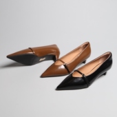 尖头矮跟女鞋 大菠萝款 子单鞋 高跟鞋 防滑鞋 底牛胎皮内羊皮女鞋