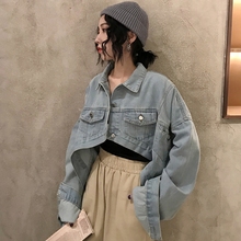 韩版 原宿风宽松短款 ins上衣网红牛仔外套女学生潮 秋装 2019年新款