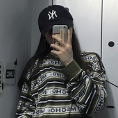 套头卫衣女秋潮 街头撞色字母上衣宽松长袖 韩版 ulzzang原宿bf个性