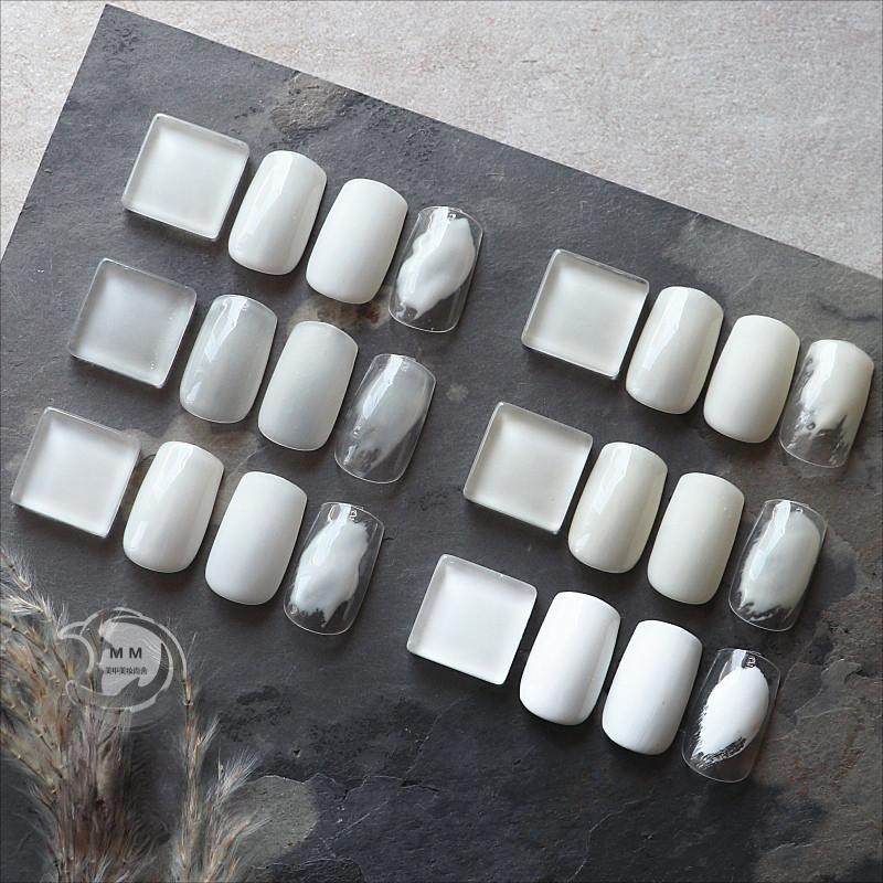 纯色奶白色酸奶白米白钢琴白慕斯白冰透乳白系甲油胶持久美甲婚甲