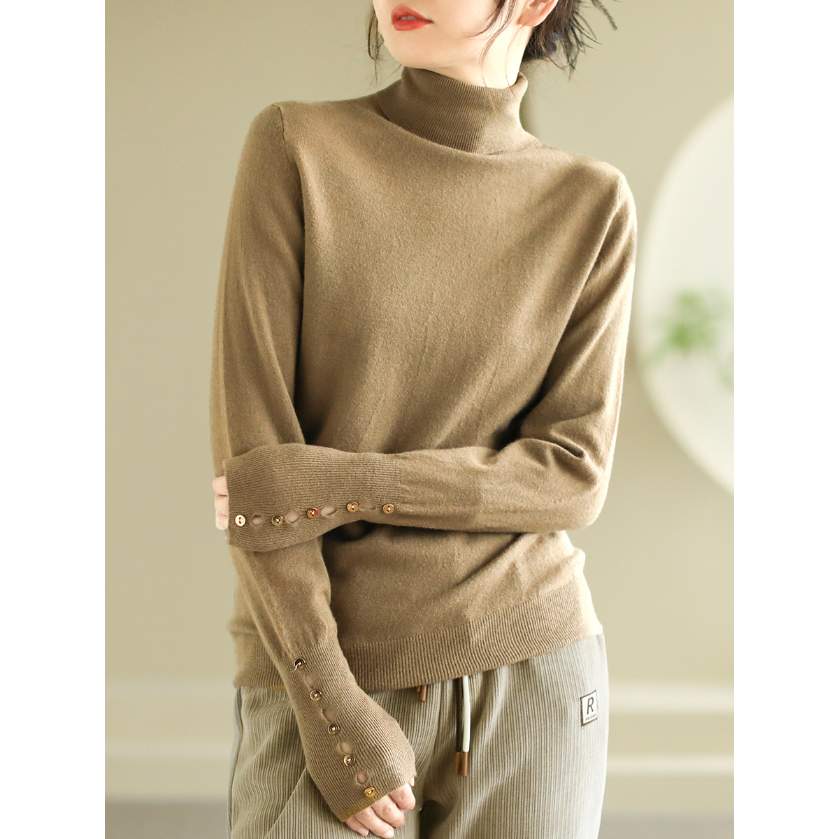 其他高领通勤文艺宽松毛衣