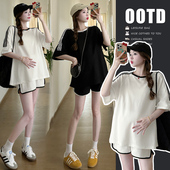 小个子短裤 孕妇装 洋气时髦运动夏季 2026新款 孕期穿搭两件套 夏套装