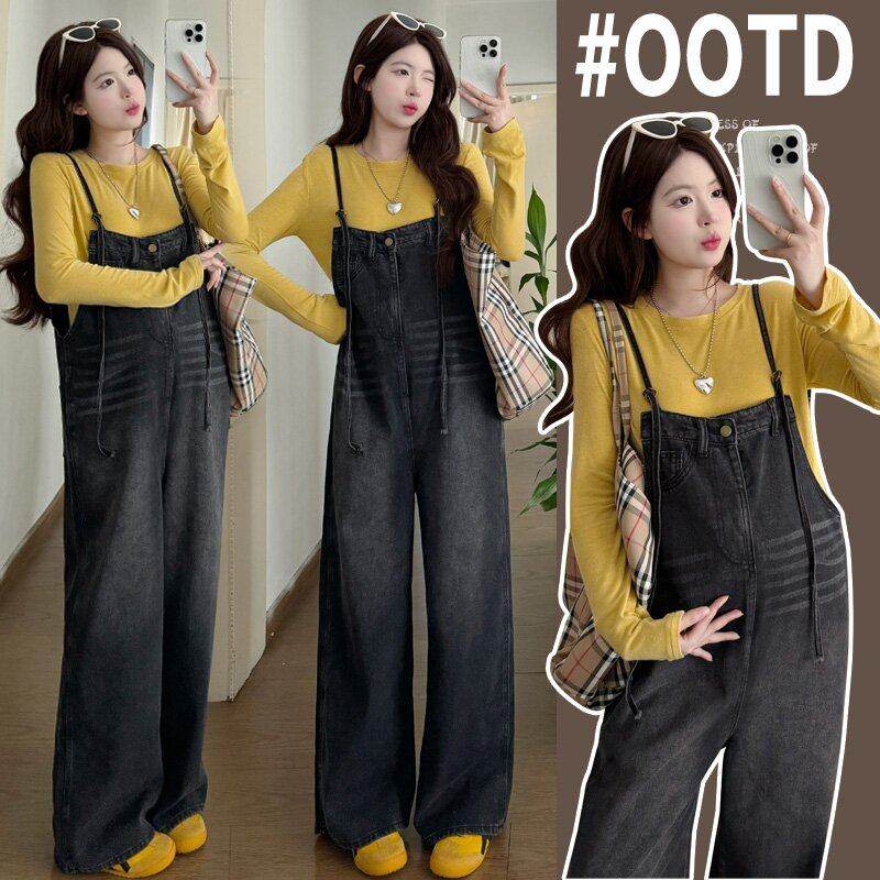 孕妇春装套装2026新款孕期穿搭打底衫牛仔阔腿背带裤子春季两件套,孕妇装/孕产妇用品/营养,套装,淘宝优惠券,粉丝福利购,淘宝优惠卷