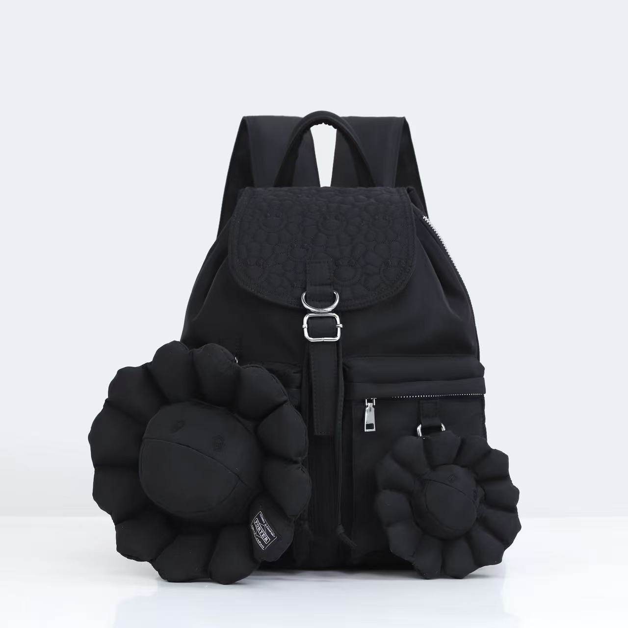 潮牌太阳花双肩背包轻便大容量学生书包短途旅行包个性双肩男女包