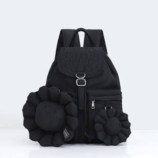 潮牌太阳花双肩背包轻便大容量学生书包短途旅行包个性双肩男女包