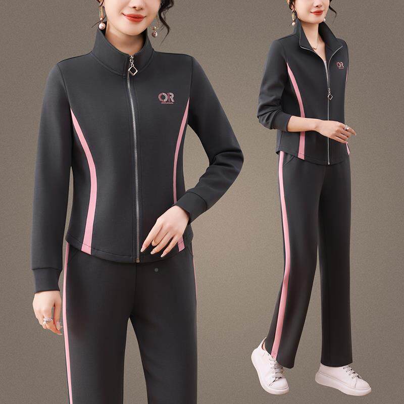印花运动装女春秋新款尚妈妈动装衣套服洋气休闲运服9654224时三