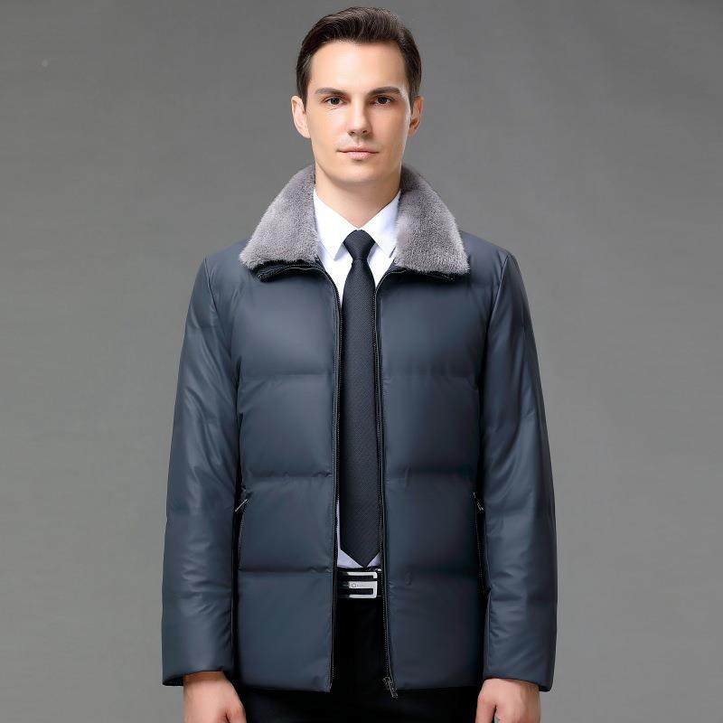 冬装新款加外厚保暖年中翻领爸爸装皮F2222-BB带衣毛领白鸭绒套,男装,羽绒服,淘宝优惠券,粉丝福利购,淘宝优惠卷