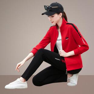 领运动套装春秋季年新女款开立洋气减衫龄76217007休闲卫衣宽松两
