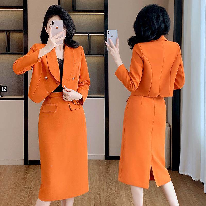 橙色西装外可套FLN-322女春秋发票新款主人正装职开业西服套装裙,女装/女士精品,西装,淘宝优惠券,粉丝福利购,淘宝优惠卷